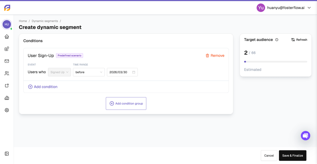 User Sign-up setup