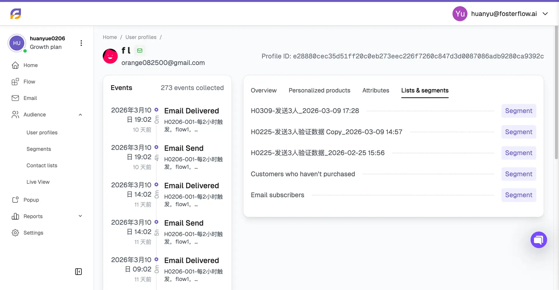 Lists and segments