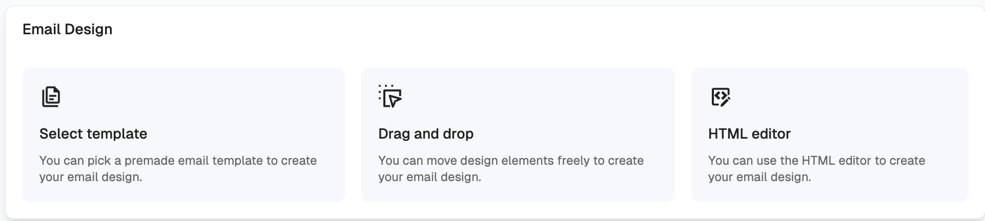 Email Design Options
