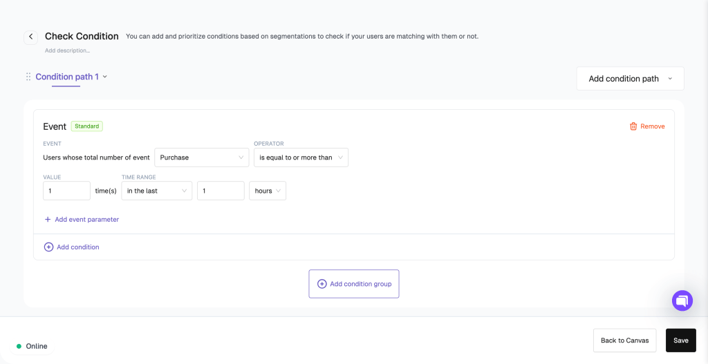 Setting the Event Condition