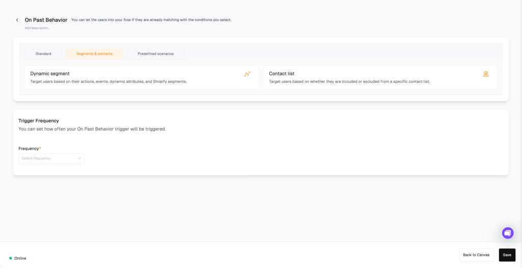 Segments & contacts Tab