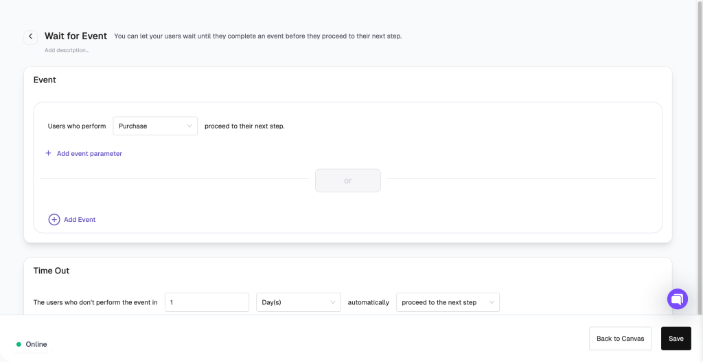 Wait for Event Configuration